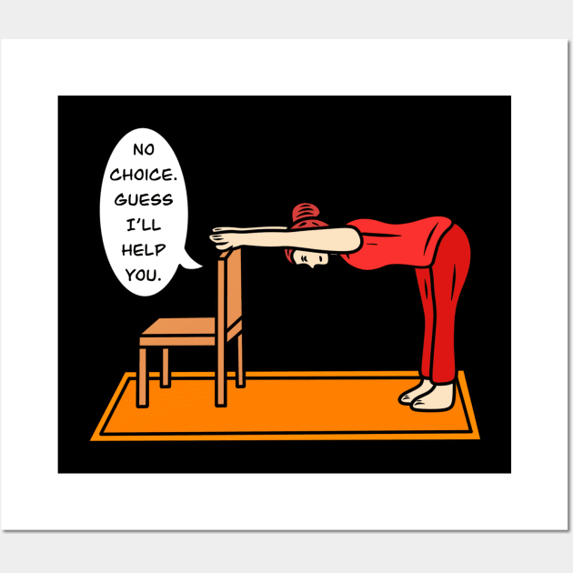 Yoga pose down dog on a chair Wall Art by Andrew Hau